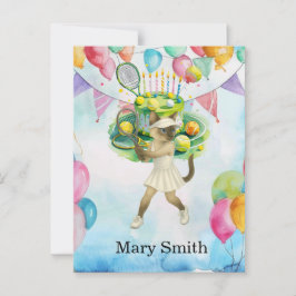 Postal Tema del cumpleaños del tenis para los amantes del