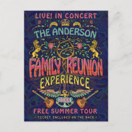 Postal Tema del juego de la banda de Reunión Familiar Ret