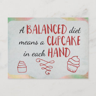 Postal Tema del pastel de dieta equilibrada