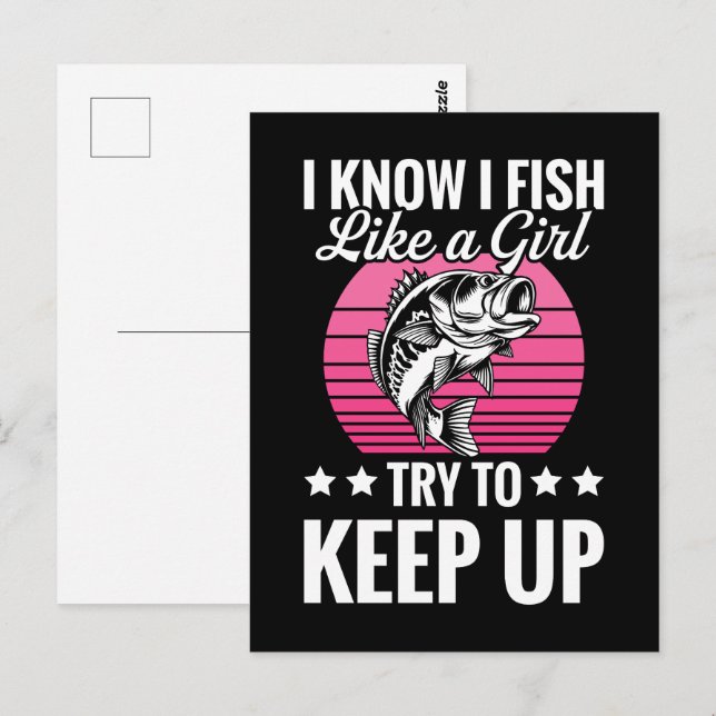 Postal Tema divertido de pesca  (Anverso / Reverso)