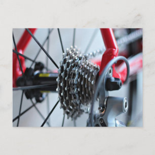 Postal Temática De Los Gases, Una Bicicleta Roja Con Vari