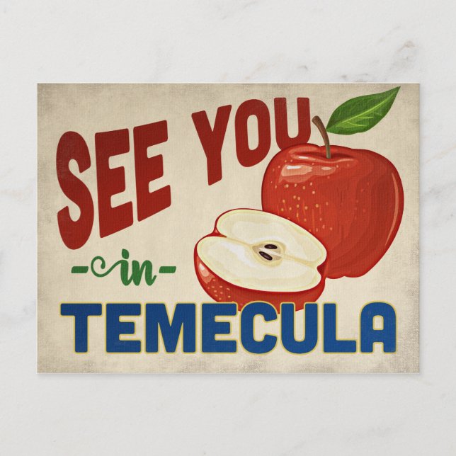 Postal Temecula California Apple - Viajes de época (Anverso)