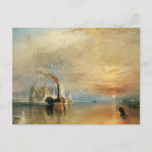 Postal Temerario de lucha por Joseph Turner, arte marítim