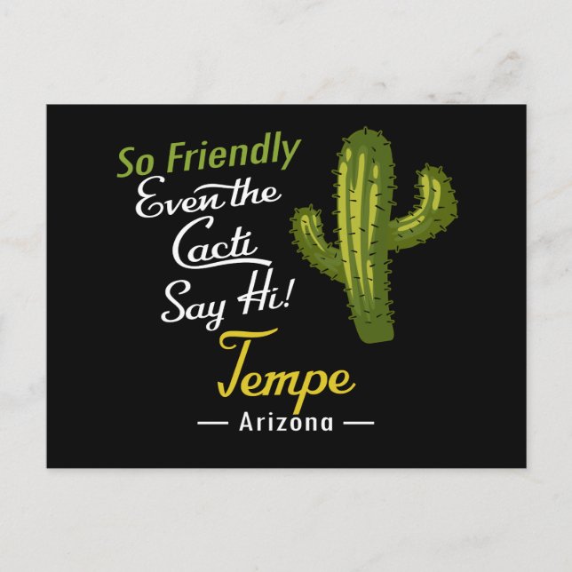 Postal Tempe Cactus Funny Retro (Anverso)