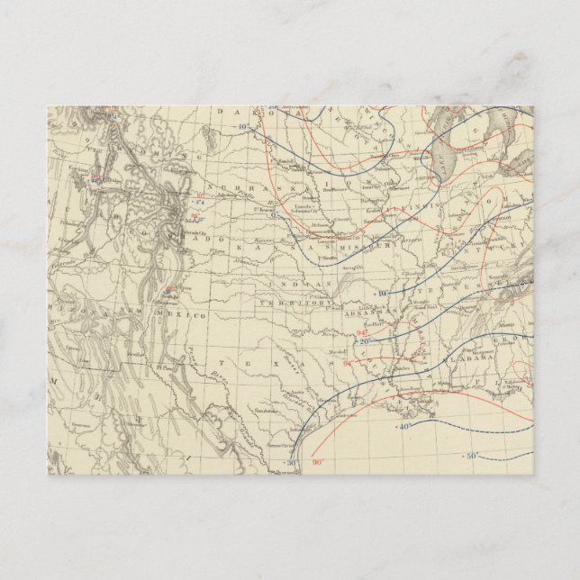 Postal Temperatura media de EE.UU. (Anverso)