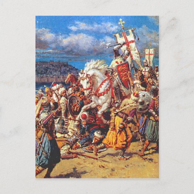 Postal Templario vs. sarraceno (Anverso)