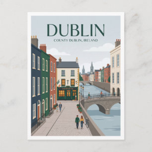 Postal Temple Bar y río Liffey Dublín Irlanda