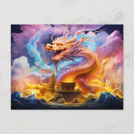 Postal Temple Grace – Chinese Airbrush Dragon in Pink and