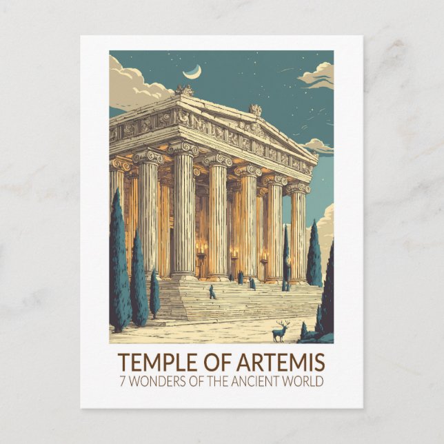 Postal Temple of Artemis Seven Wonders of the World Art (Anverso)