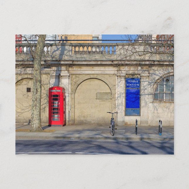 Postal Temple Station London UK Postcard (Anverso)