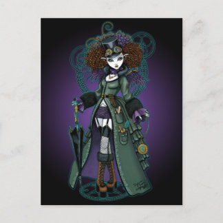 Postal Temple Victoria Steampunk Vampire Angel Postcard
