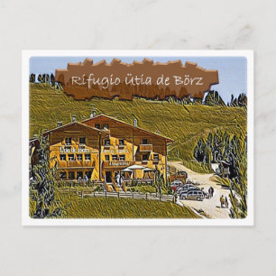 Postal Templo alpino de Italia Utia de Borz Hütte Dolomit