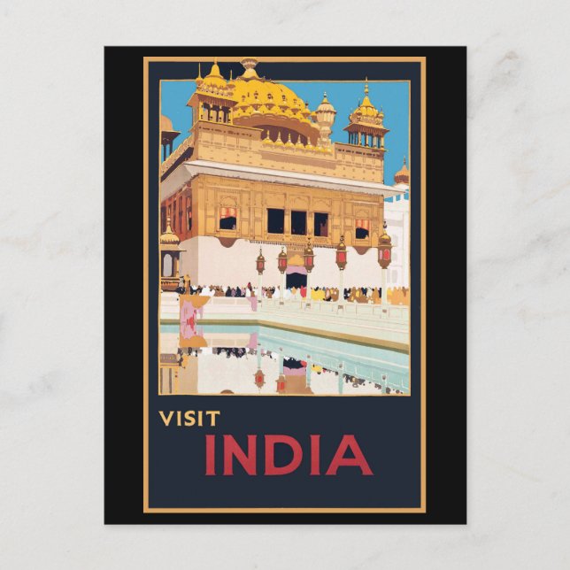 Postal Templo Antiguo en la India (Anverso)