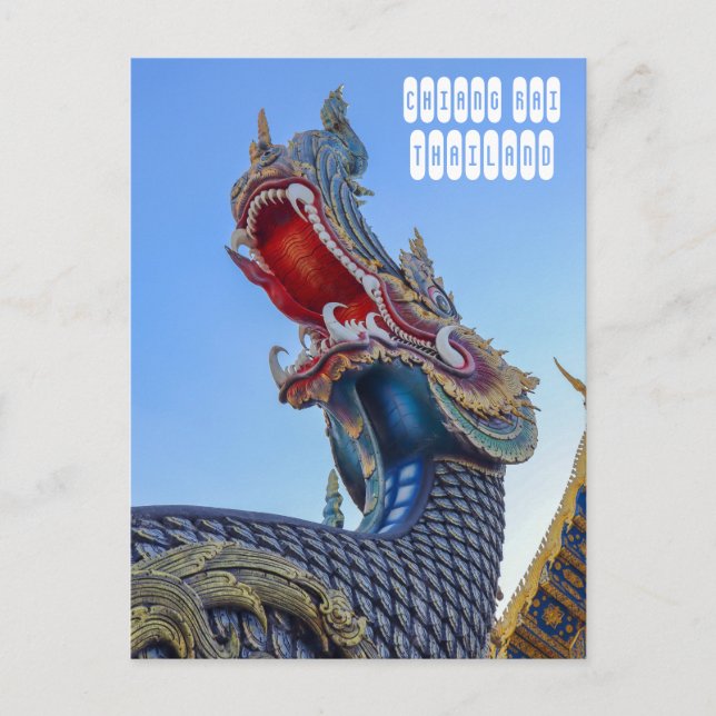 Postal Templo azul en Chiang Rai Tailandia (Anverso)