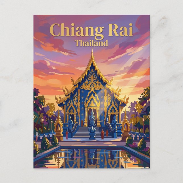Postal Templo Azul Tailandia (Anverso)