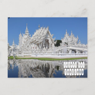 Postal Templo blanco en Chiang Rai Tailandia