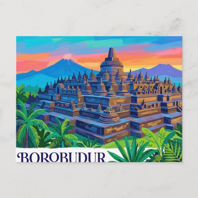Postal Templo Borobudur Indonesia (Anverso)
