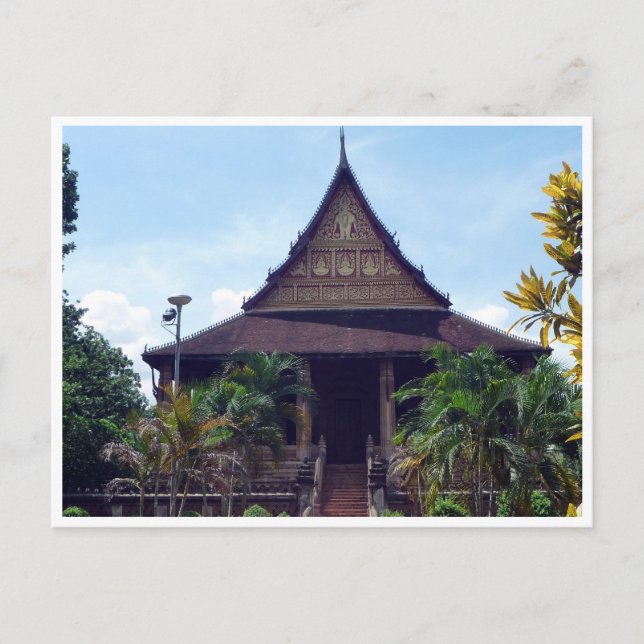 Postal templo buda laos (Anverso)