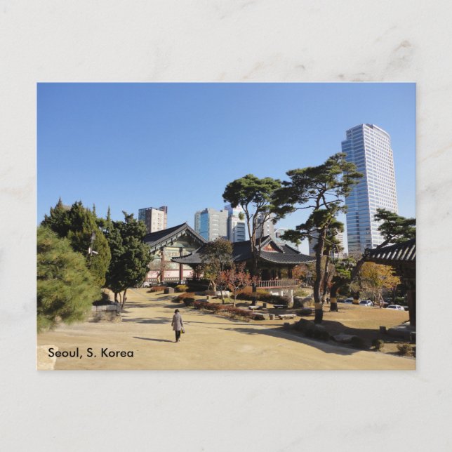 Postal Templo budista en Seúl, Corea del Sur (Anverso)