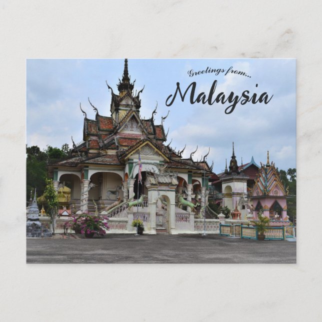 Postal Templo budista Wat Uttamaram en Malasia (Anverso)