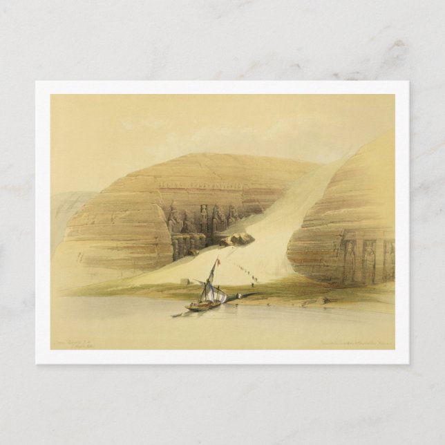 Postal Templo de Abu Simbel excavado, de "Egipto y Nu (Anverso)