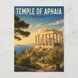 Postal Templo de Afaia, isla de Egina Grecia