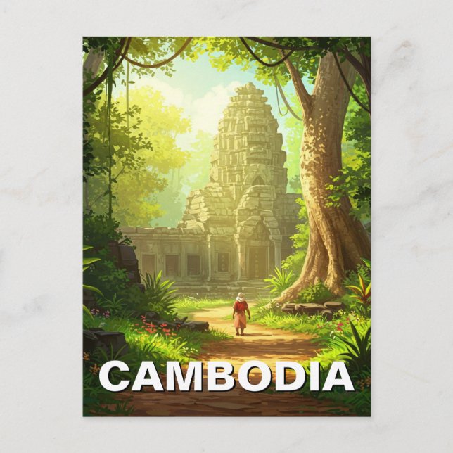 Postal Templo de Angkor Wat Camboya (Anverso)
