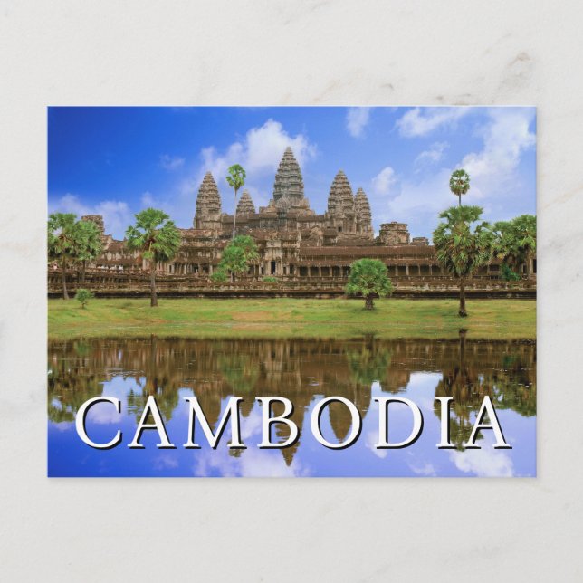 Postal Templo de Angkor Wat | Kampuchea, Camboya | Cumple (Anverso)