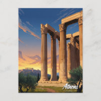 Templo de Atenas en la Olimpíada Zeus Grecia Viaje