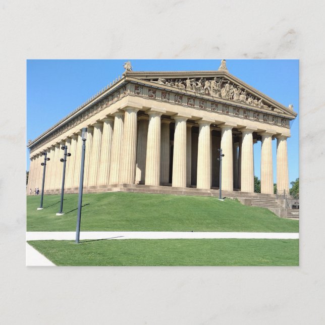 Postal "Templo de Atenea" de Nashville Parthenon (Anverso)