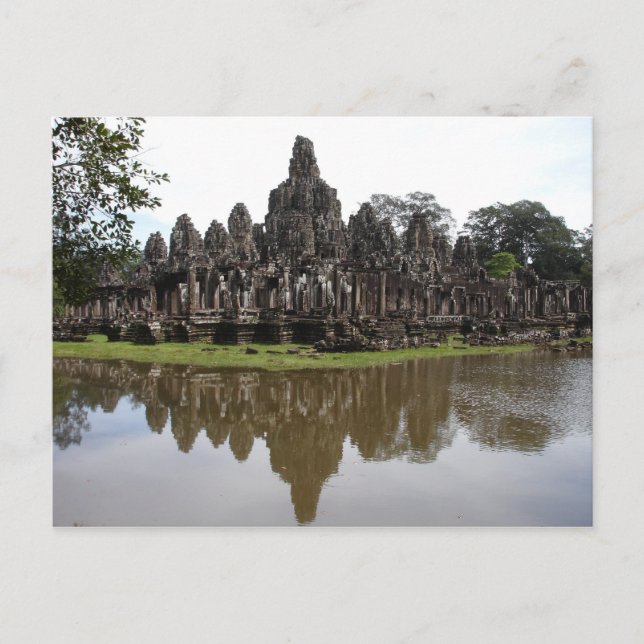Postal Templo de Bayon en Angkok Wat en Camboya (Anverso)