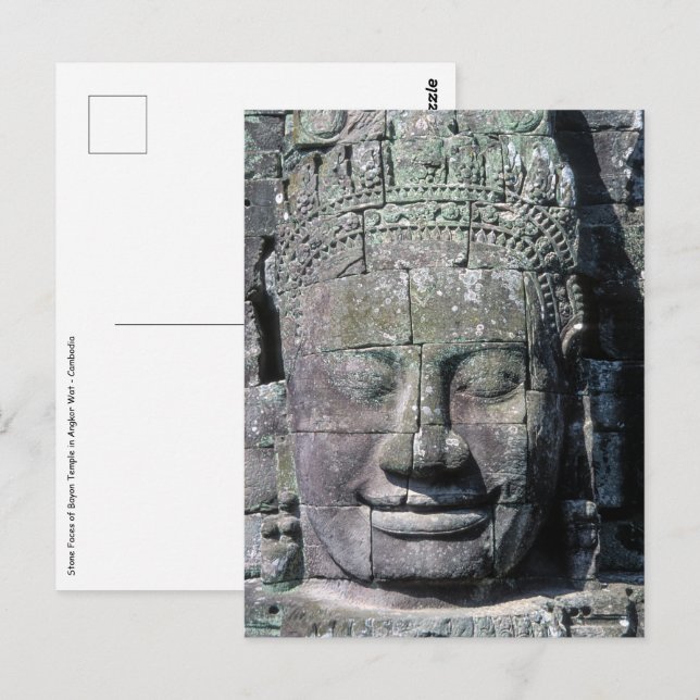 Postal Templo de Bayon en Angkor Wat - Camboya (Anverso / Reverso)
