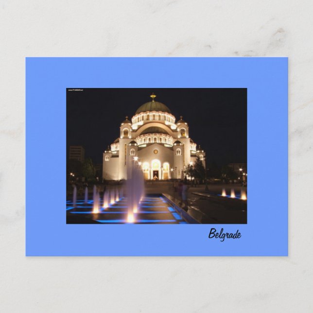 Postal templo de Belgrado postcard (Anverso)