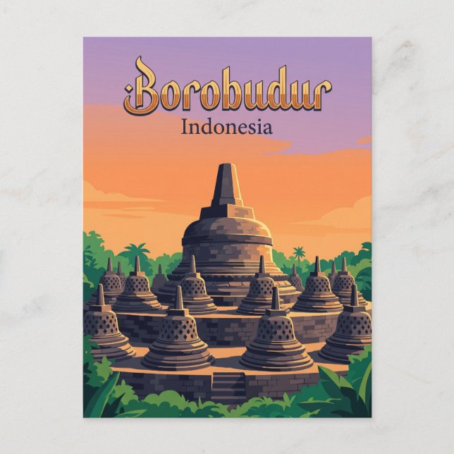 Postal Templo de Borobudur Indonesia (Anverso)