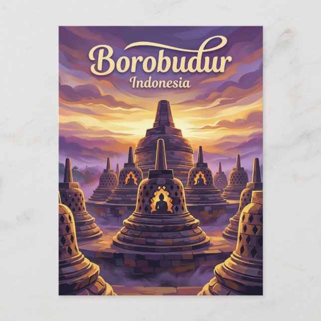 Postal Templo de Borobudur Indonesia (Anverso)