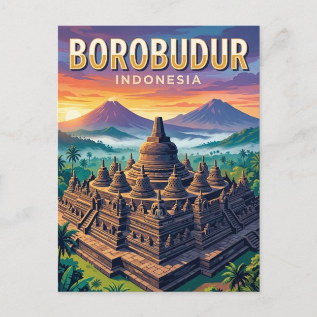 Postal Templo de Borobudur Indonesia (Anverso)