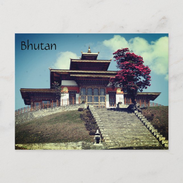 Postal templo de bután (Anverso)