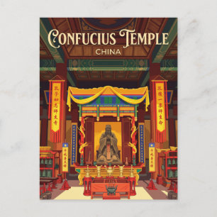 Postal Templo de Confucio, Salón Dacheng, China