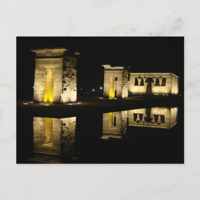 Postal Templo de Debod, Madrid, España (Anverso)