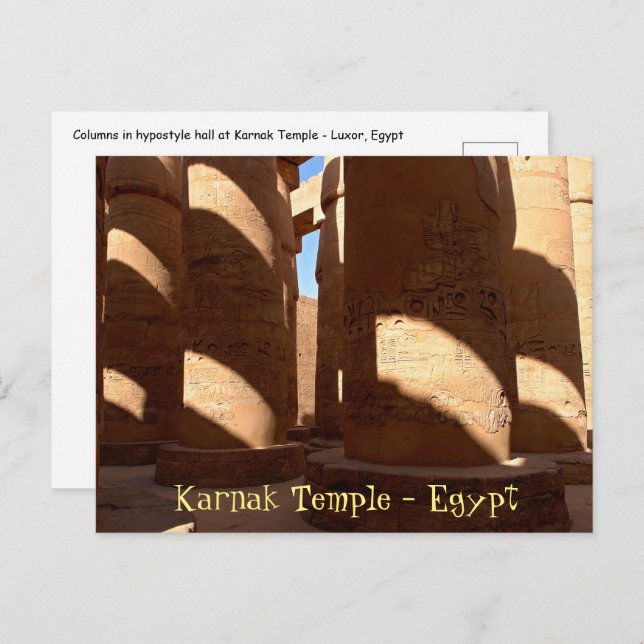 Postal Templo de Karnak - Luxor, Egipto (Anverso / Reverso)