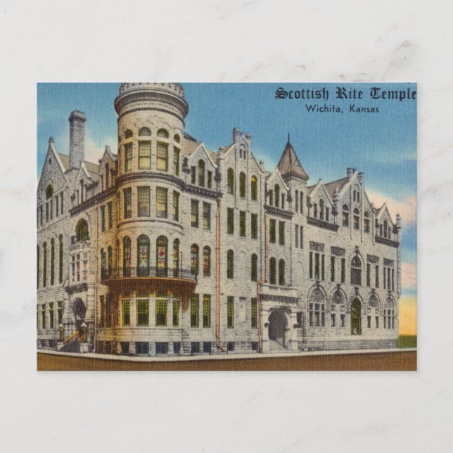 Postal Templo de la Cometa Escocesa, Castillo Wichita, Ka (Anverso)