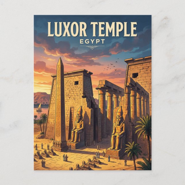 Postal Templo de Luxor Egipto (Anverso)