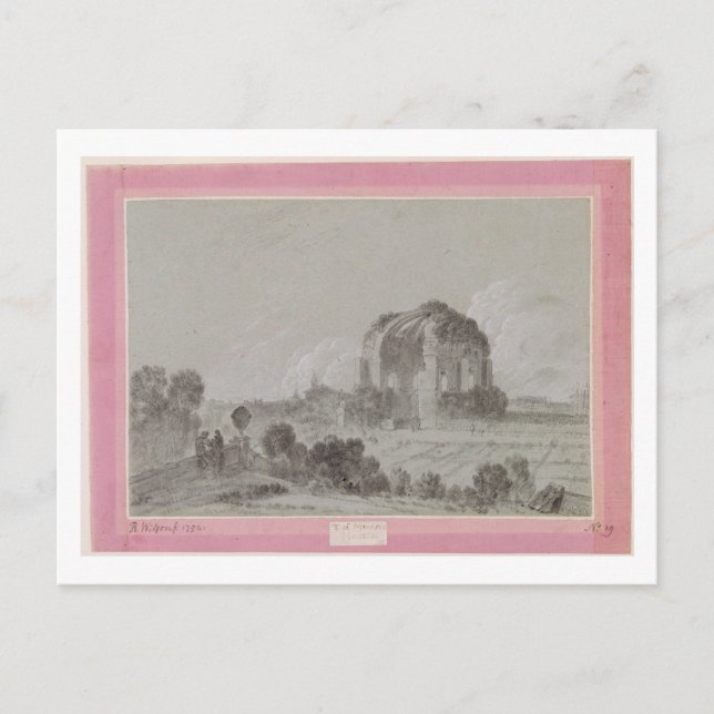 Postal Templo de Minerva Medici, Roma, 1754 (dibujo y (Anverso)