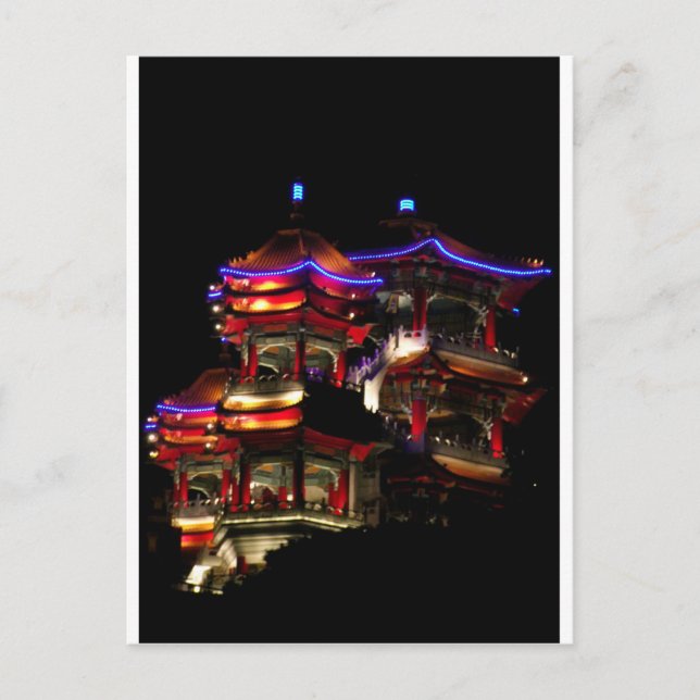 Postal Templo de noche (Anverso)