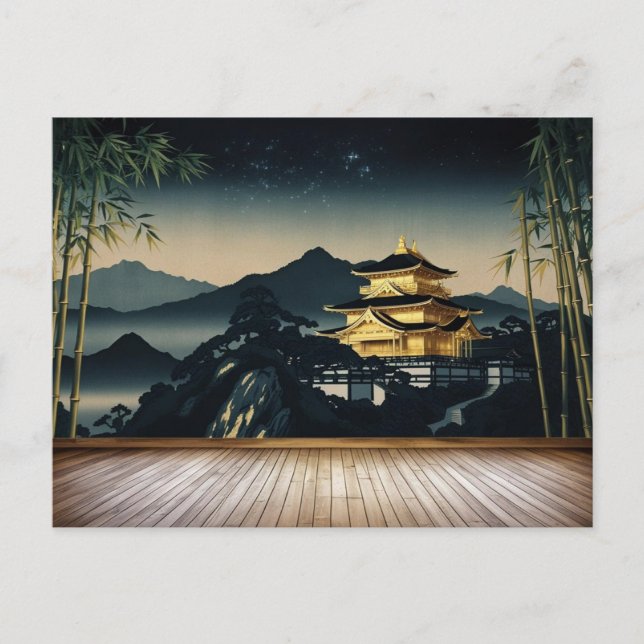 Postal Templo de Oro Bajo Cielos Estriados (Anverso)