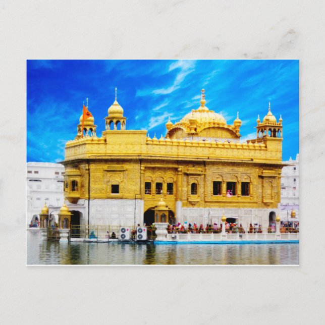 POSTAL TEMPLO DE ORO CIELO AZUL FONDO AMRITSAR (Anverso)