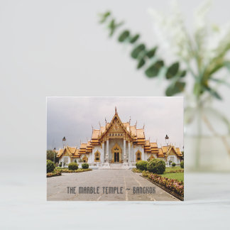 Postal Templo de oro de mármol sobre carta de Bangkok sob