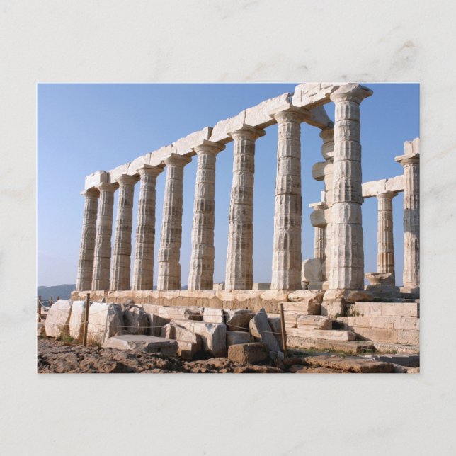 Postal Templo de Poseidón, Sunión, Grecia (Anverso)
