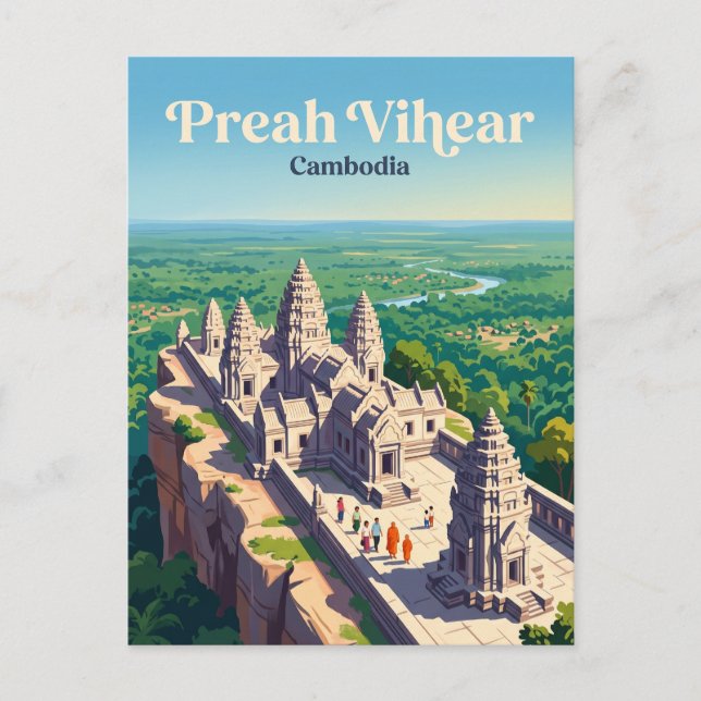 Postal Templo de Preah Vihear Camboya (Anverso)