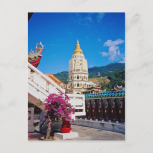 Postal Templo de Red Kek Lok Si, flores de Penang, Malasi